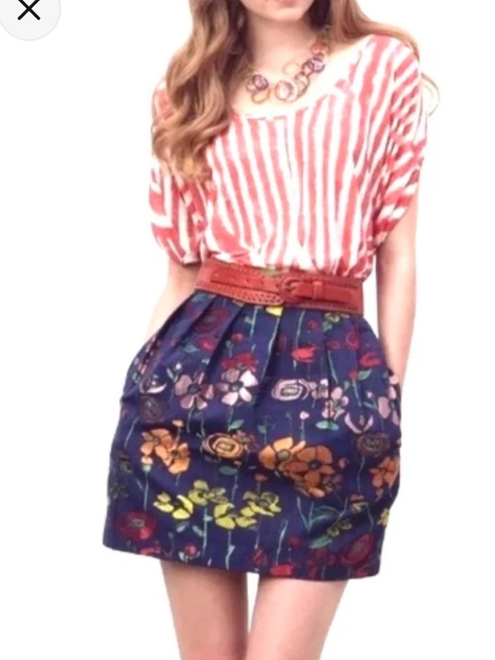 MADCHEN ANTHROPOLOGIE Floral
Embroidered Skirt With Pockets-